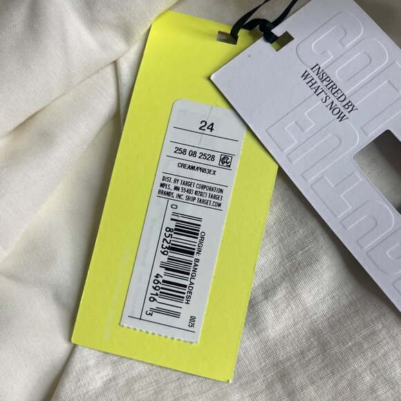 Future Collective Dress Linen Blend Cream Size 24 - Picture 11 of 13